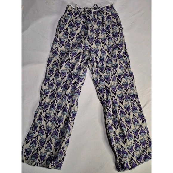 Zara Other - ZARA Patterned Purple and Blue Drawstring/elastic Pants Girl's Size 12-14